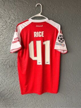 Arsenal Declan Rice 2026 Final Home Red Soccer Jersey Men